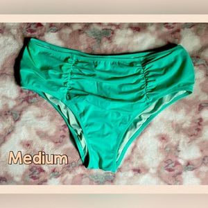 Victorias Secret High Waist Ruched Cheeky Swim Bottoms Mint Green Size M